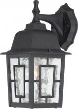 Nuvo 60/4923 - Banyan - 1 Light 12&#34; Wall Lantern with Clear Water Glass - Textured Black Finish
