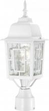 Nuvo 60/4927 - Banyan - 1 Light 17&#34; Post Lantern with Clear Water Glass - White Finish