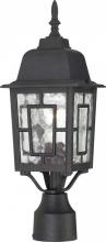 Nuvo 60/4929 - Banyan - 1 Light 17&#34; Post Lantern with Clear Water Glass - Textured Black Finish