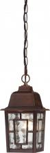 Nuvo 60/4932 - Banyan - 1 Light 11&#34; Hanging Lantern with Clear Water Glass - Rustic Bronze Finish