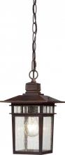 Nuvo 60/4955 - Cove Neck - 1 Light 12&#34; Hanging Lantern with Clear Seed Glass - Rustic Bronze Finish