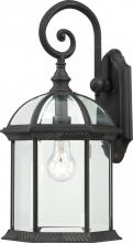 Nuvo 60/4966 - Boxwood - 1 Light 19&#34; Wall Lantern with Clear Beveled Glass - Textured Black Finish