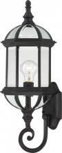 Nuvo 60/4973 - Boxwood - 1 Light 22&#34; Wall Lantern with Clear Beveled Glass - Textured Black Finish