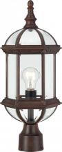Nuvo 60/4975 - Boxwood - 1 Light 19&#34; Post Lantern with Clear Beveled Glass - Rustic Bronze Finish