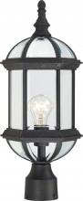 Nuvo 60/4976 - Boxwood - 1 Light 19&#34; Post Lantern with Clear Beveled Glass - Textured Black Finish
