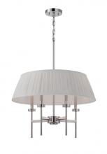 Nuvo 60/5218 - 4-Light Pendant Light Fixture in Polished Nickel Finish with White Fabric Shade