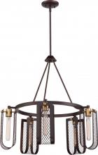 Nuvo 60/5786 - Bandit - 5 Light Hanging Fixture; Russet Bronze with Vintage Brass Accents Finish