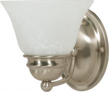 Nuvo 60/6077 - Empire - 1 Light - 7&#34; - Vanity - with Alabaster Glass Bell Shades; Color retail packaging
