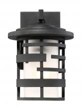 Nuvo 60/6401 - Lansing - 1 Light 10&#34; Wall Lantern with Etched Glass - Textured Black Finish