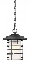 Nuvo 60/6405 - Lansing - 1 Light 14&#34; Hanging Lantern with Etched Glass - Textured Black Finish