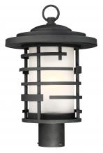Nuvo 60/6406 - Lansing - 1 Light 17&#34; Post Lantern with Etched Glass - Textured Black Finish