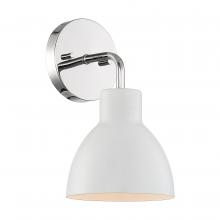 Nuvo 60/6781 - Sloan - 1 Light Vanity- Polished Nickel and Matte White Finish