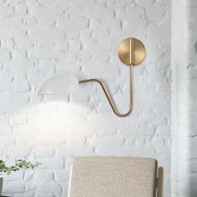 Nuvo 60/7392 - Trilby; 1 Light; Wall Sconce; Matte White with Burnished Brass