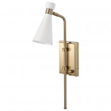 Nuvo 60/7396 - Prospect; 1 Light; Wall Sconce; Matte White with Burnished Brass