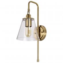 Nuvo 60/7449 - Dover; 1 Light; Wall Sconce; Vintage Brass with Clear Glass
