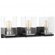 Nuvo 60/7653 - Crossroads; 3 Light Vanity; Matte Black with Clear Glass