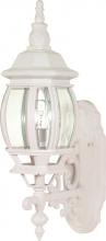 Nuvo 60/885 - Central Park - 1 Light 20&#34; Wall Lantern with Clear Beveled Glass - White Finish