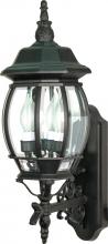 Nuvo 60/890 - Central Park - 3 Light 22&#34; Wall Lantern with Clear Beveled Glass - Textured Black Finish