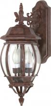 Nuvo 60/892 - Central Park - 3 Light 22&#34; Wall Lantern with Clear Beveled Glass - Old Bronze Finish