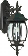 Nuvo 60/893 - Central Park - 3 Light 22&#34; Wall Lantern with Clear Beveled Glass - Textured Black Finish