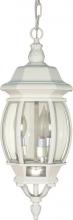 Nuvo 60/894 - Central Park - 3 Light 20&#34; Hanging Lantern with Clear Beveled Glass - White Finish