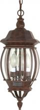 Nuvo 60/895 - Central Park - 3 Light 20&#34; Hanging Lantern with Clear Beveled Glass - Old Bronze Finish