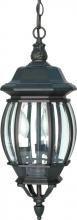 Nuvo 60/896 - Central Park - 3 Light 20&#34; Hanging Lantern with Clear Beveled Glass - Textured Black Finish