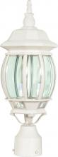 Nuvo 60/897 - Central Park - 3 Light 21&#34; Post Lantern with Clear Beveled Glass - White Finish