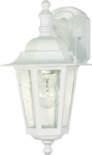 Nuvo 60/988 - Cornerstone - 1 Light 13&#34; Wall Lantern - Arm Down with Clear Seeded Glass - White Finish
