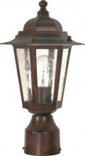 Nuvo 60/995 - Cornerstone - 1 Light 14&#34; Post Lantern with Clear Seeded Glass - Old Bronze Finish