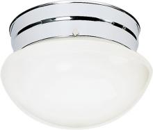  SF77/345 - 1 Light - 8" Flush with White Glass - Polished Chrome Finish