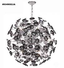  93490S2JA - 16-Lt. Chandelier With Jet Black Hand-Cut Wit