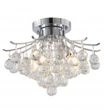  BET02FM16CH - Metal & Crystal Semi Flush Mount