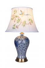 Bethel International Canada FUM03T8B - Blue& White Table Lamp