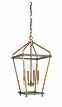  LA23C12CO - Antique Brass & Black Chandelier