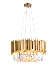  MU10C22G - Stainless Steel & Crystal Chandelier