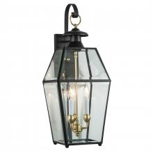  1067-BL-BE - Olde Colony 28'' High 3-Light Outdoor Sconce - Black