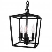  1084-MB-NG - Cage 8.5'' Wide 3-Light Pendant - Matte Black