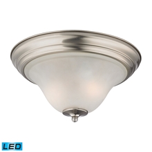  1402FM/20-LED - Thomas - Kingston 2-Light Flush Mount in Brushed Nickel with White Glass - Includes LED Bulbs