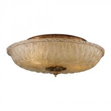  1523/2 - Two Light Antique Gold Leaf Bowl Semi-Flush Mount