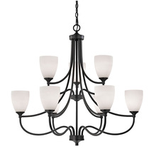  2009CH/10 - Thomas - Arlington 9-Light Chandelier in Oil Rubbed Bronze with White Glass