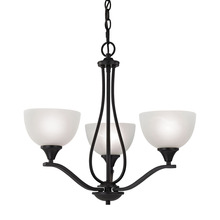  2103CH/10 - Thomas - Bristol Lane 3-Light Chandelier in Oil Rubbed Bronze with White Glass