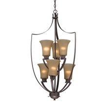  7706FY/10 - Thomas - Foyer 6-Light Chandelier in Oil Rubbed Bronze with Light Amber Glass