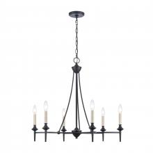  89697/6 - Solomon 28'' Wide 6-Light Chandelier - Matte Black