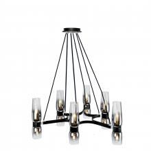  9775-MBCH-CLGR - Flame 36'' Wide 12-Light Chandelier - Matte Black With Chrome