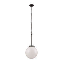  CN120041 - Thomas - Beckett 12'' Wide 1-Light Mini Pendant - Oil Rubbed Bronze with White Glass