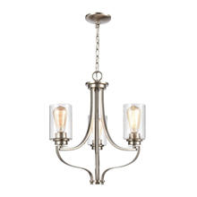  CN300322 - Thomas - Market Square 19'' Wide 3-Light Chandelier - Brushed Nickel