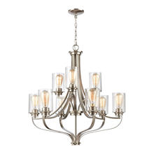  CN300922 - Thomas - Market Square 29'' Wide 9-Light Chandelier - Brushed Nickel