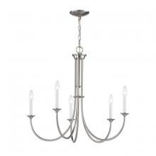  CN340422 - Thomas - Meadowview 28'' Wide 5-Light Chandelier - Brushed Nickel