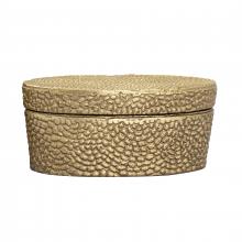  H0807-10656 - Oval Pebble Box - Large Brass